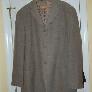 Emporio Armani Brown Herringbone Wool Blazer Sz 42